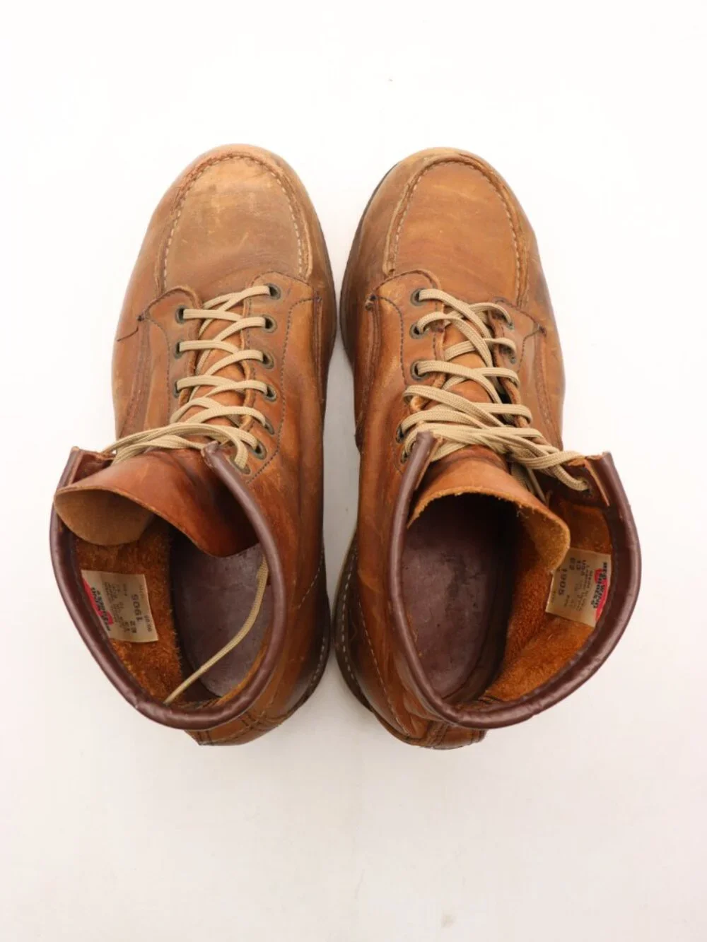 Red Wing Moc Toe 1905 Men's Size 13 EE Brown Leather Soft Toe Boots Made In USA